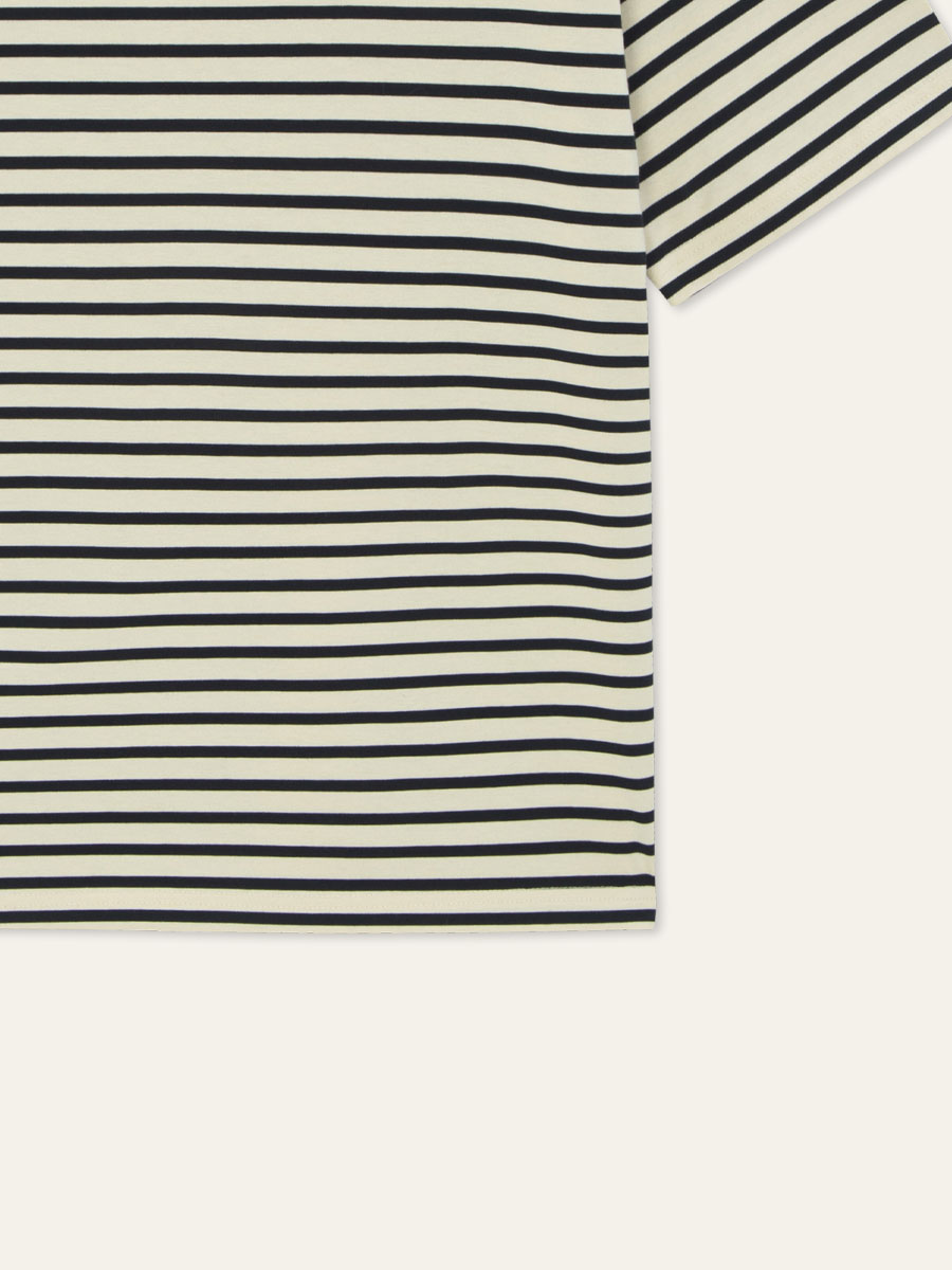 CANNI ♥ DROP STRIPE HALF SLEEVE /追跡付 CANNI]DROP STRIPE HALF SLEEVE (Black)- 직장인 남성 쇼핑몰 댄블