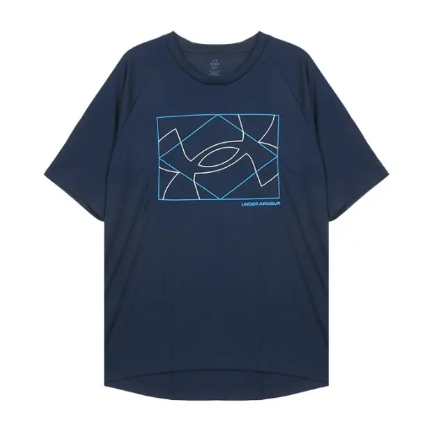 [UNDERARMOUR]언더아머 남성 UA 벨로시티 그래픽 반팔티셔츠_1377141-408- 직장인 남성 쇼핑몰 댄블